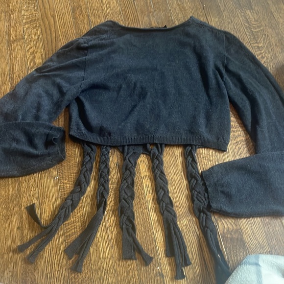 Cropped Long Sleeve Fringe Braided Sweater Twin-Set Simona Barbieri - Picture 3 of 4